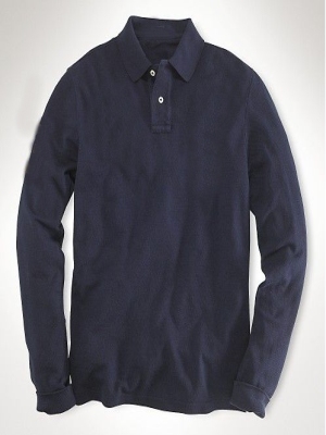 Dark blue men polo shirt - Click Image to Close